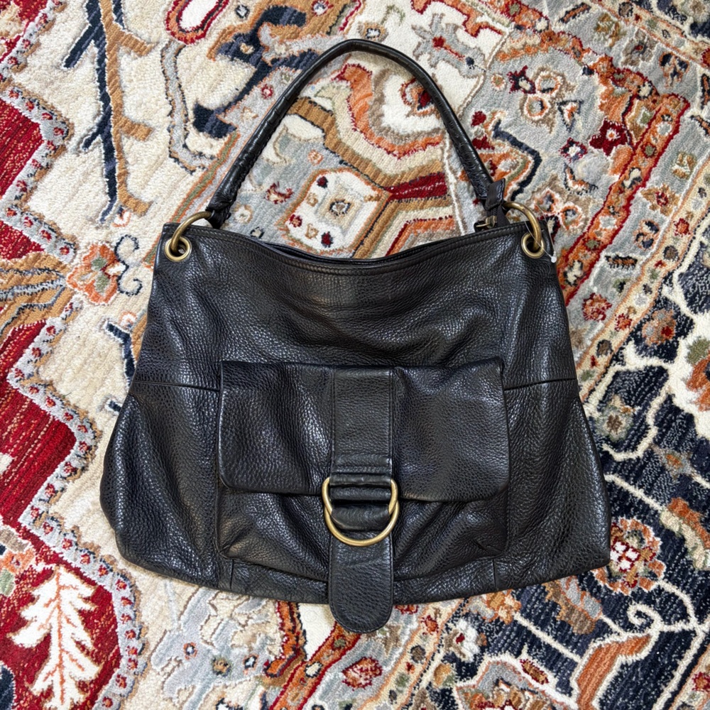 Hobo International Black Butter Soft pebbled Leather Shoulder slouchy Purse